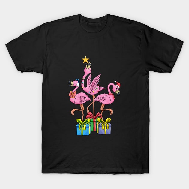 Flamingo Christmas funny Christmas tree Gift T-Shirt by ELFEINHALB